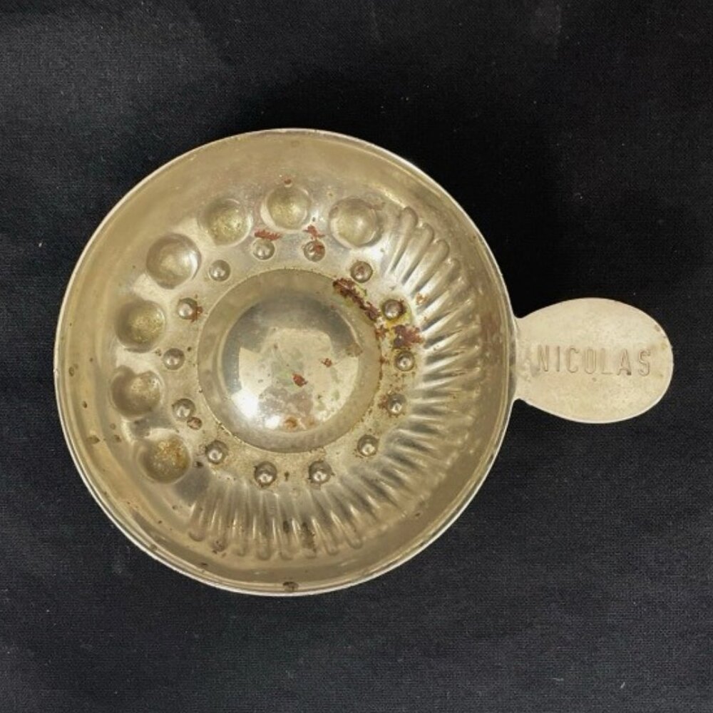 Vintage French Silver Plated‎ Tastevin Wine Tasting Cup Sommelier Marked Nicolas